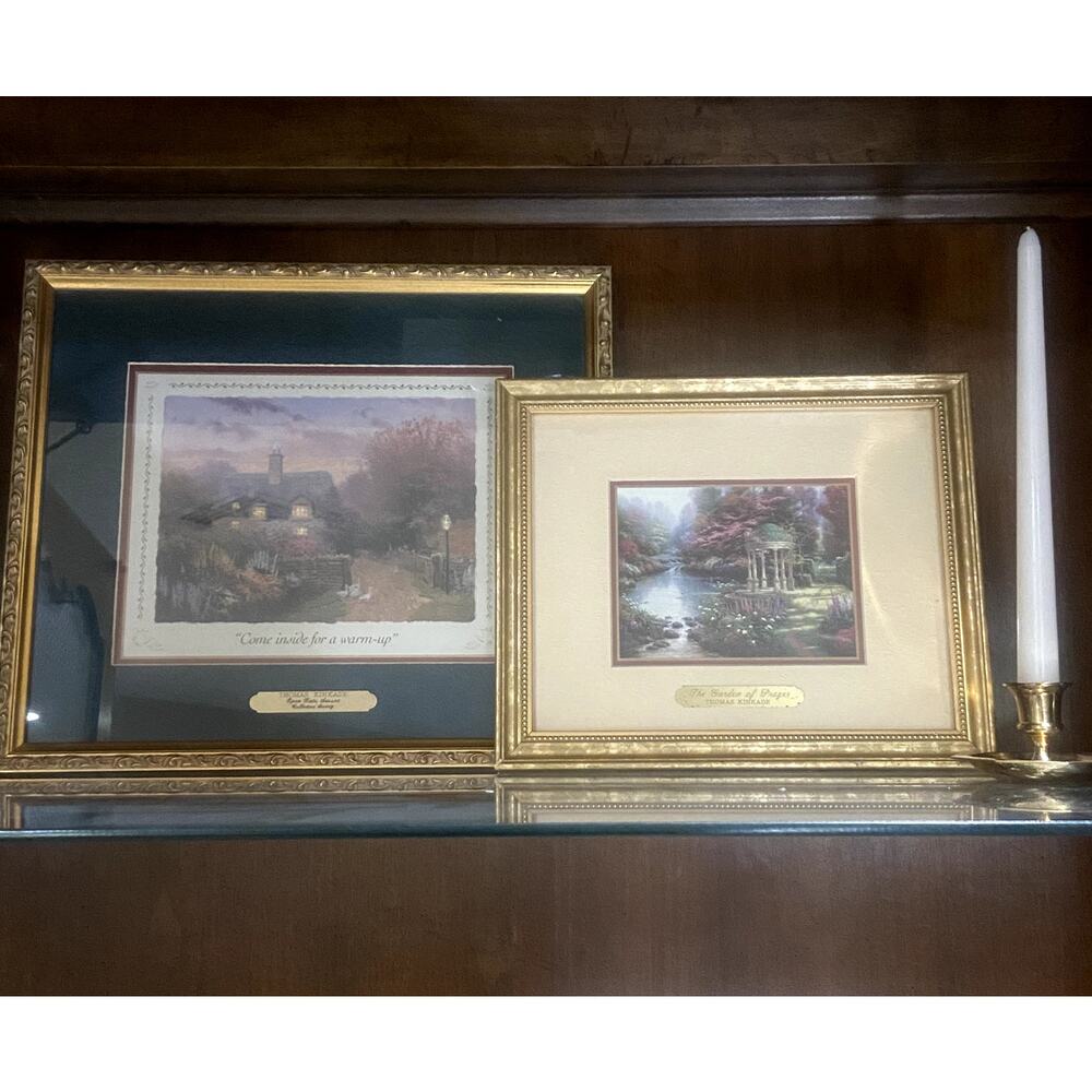 Vintage Thomas Kinkade Framed Wall Art Set (2) | Cottage Decor | Collector